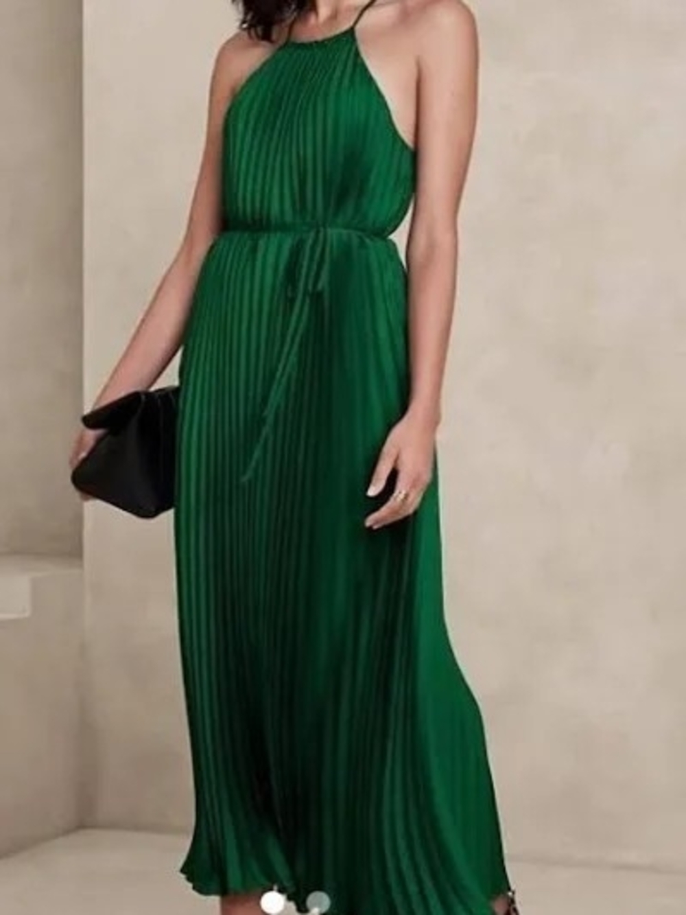 Banana Republic Factory - Halter Pleated Maxi Dress Gable Green (NWT)